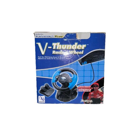 Playstation PS1 PS2 InterAct V-Thunder Racing Wheel w Pedals EUC - Picture 1 of 10
